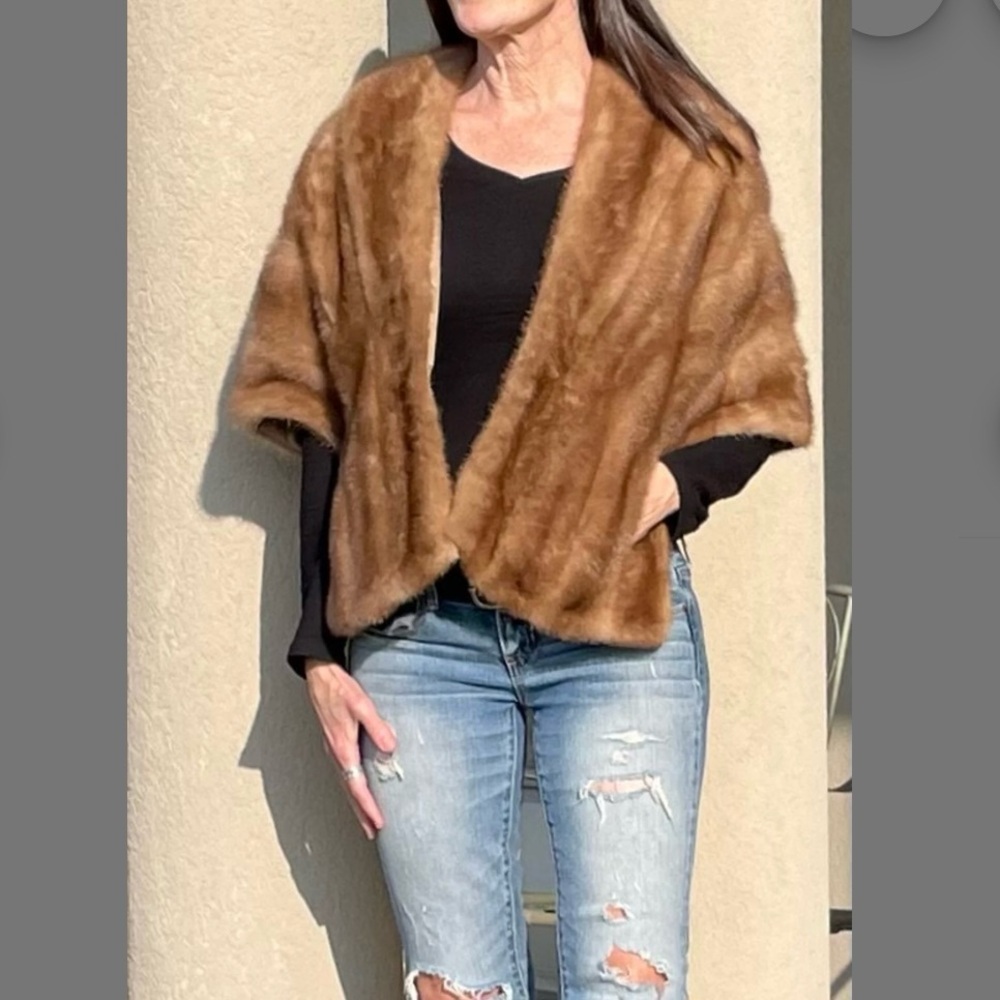 Woodward & Lothrop Washington Genuine Mink Stole Chic Luxury Old Money Evening